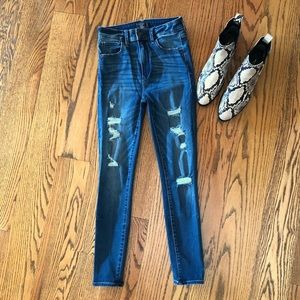 Simone high rise distressed super skinny jeans